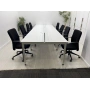 8 Kişilik Beyaz Workstation Çoklu Çalışma Masası
