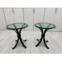 Mermer Yuvarlak Cam Sehpa Ferforje Sehpa - M3813