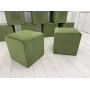 Yeşil Kadife Puf Kare Puf Koltuk Küp Minder