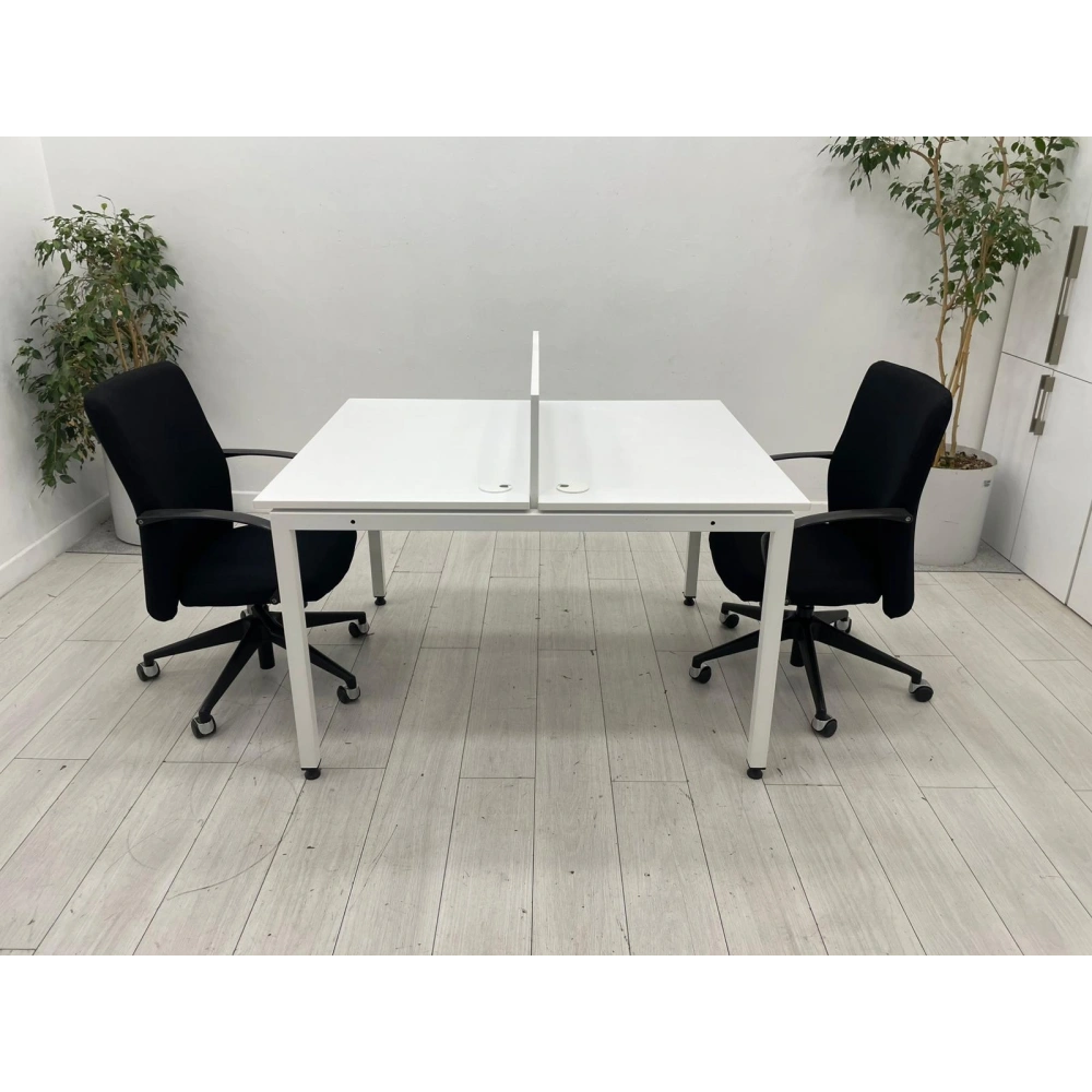 2 Kişilik Beyaz Çoklu Çalışma Masası Workstation