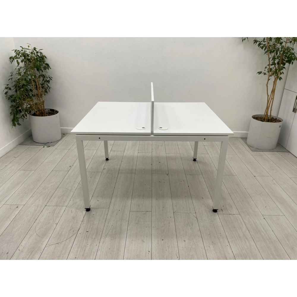 2 Kişilik Beyaz Çoklu Çalışma Masası Workstation