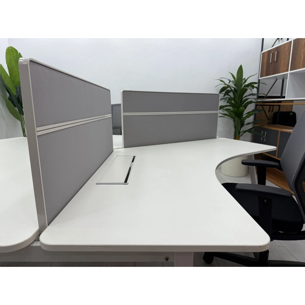 3 Kişilik Beyaz Çoklu Çalışma Masası 270 270 75