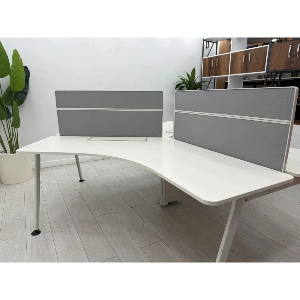 3 Kişilik Beyaz Çoklu Çalışma Masası - M2969