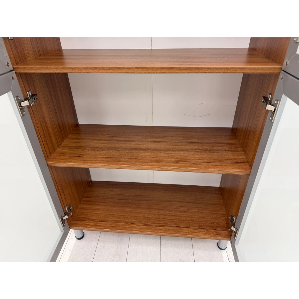 4 Kapaklı Buz Camlı Ofis Dolabı Klasör Dolabı