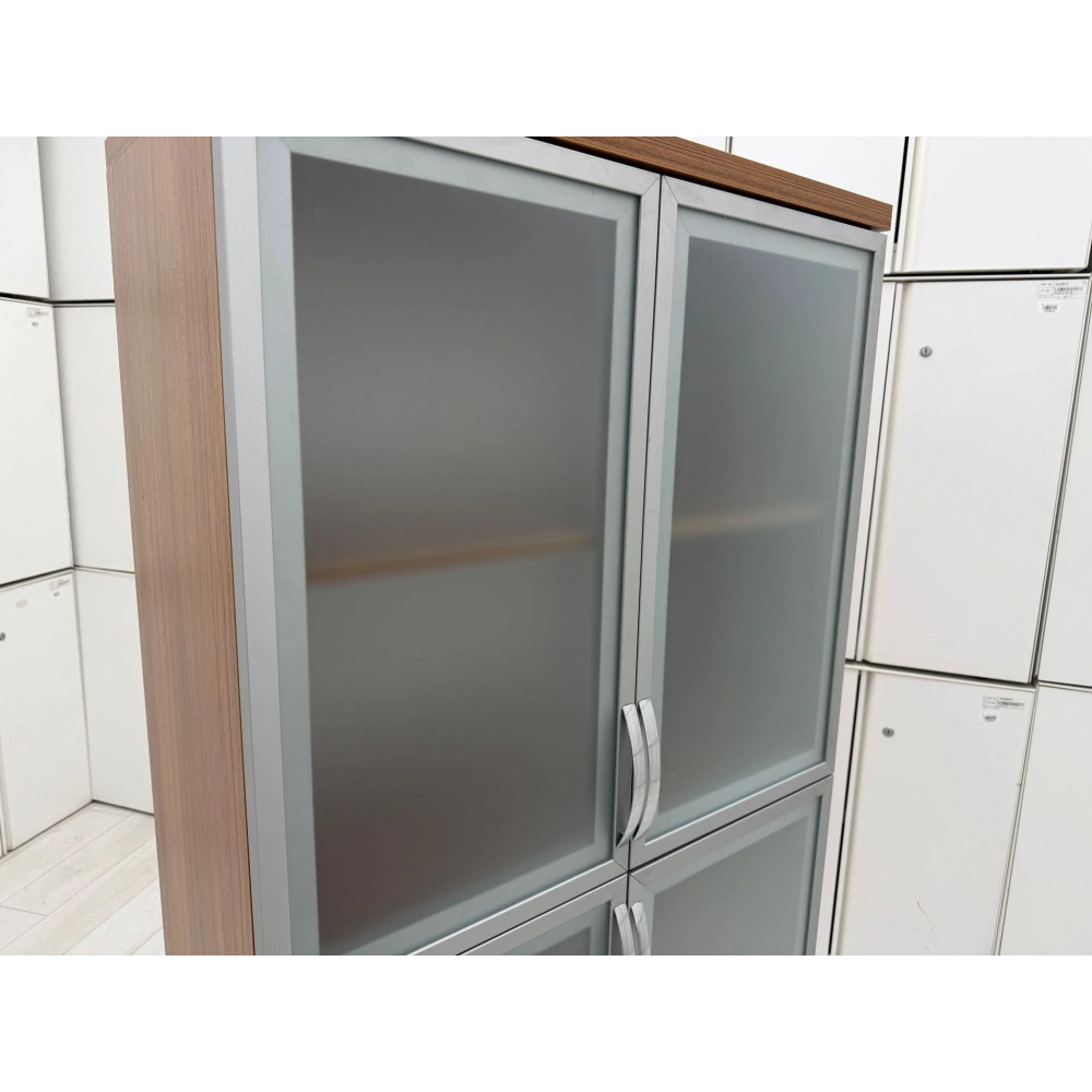 4 Kapaklı Buz Camlı Ofis Dolabı Klasör Dolabı