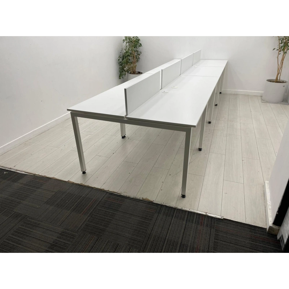 8 Kişilik Beyaz Workstation Çoklu Çalışma Masası