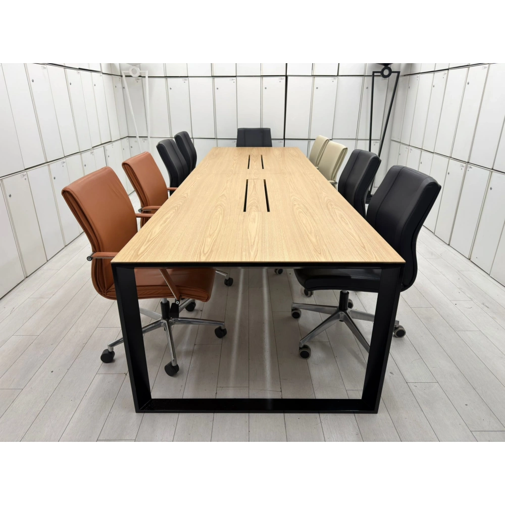 Nurus 8 Kişilik Meşe Kaplama Ofis Toplantı Masası