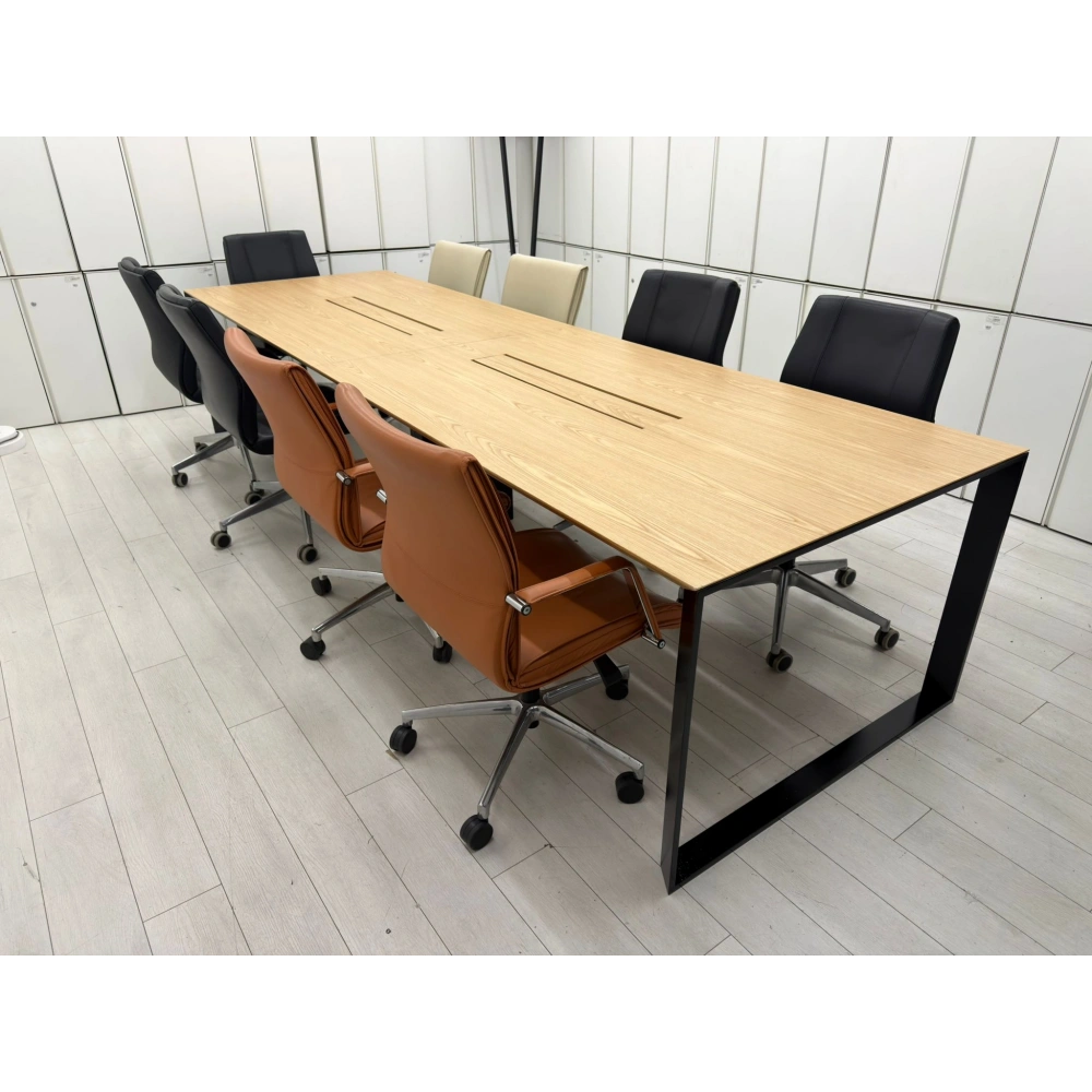 Nurus 8 Kişilik Meşe Kaplama Ofis Toplantı Masası