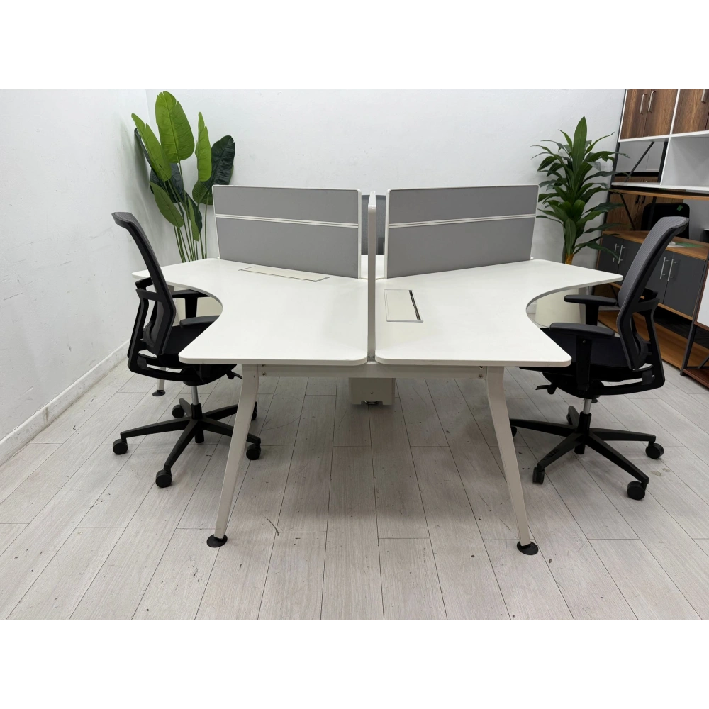 3 KİŞİLİK BEYAZ ÇOKLU ÇALIŞMA MASASI
