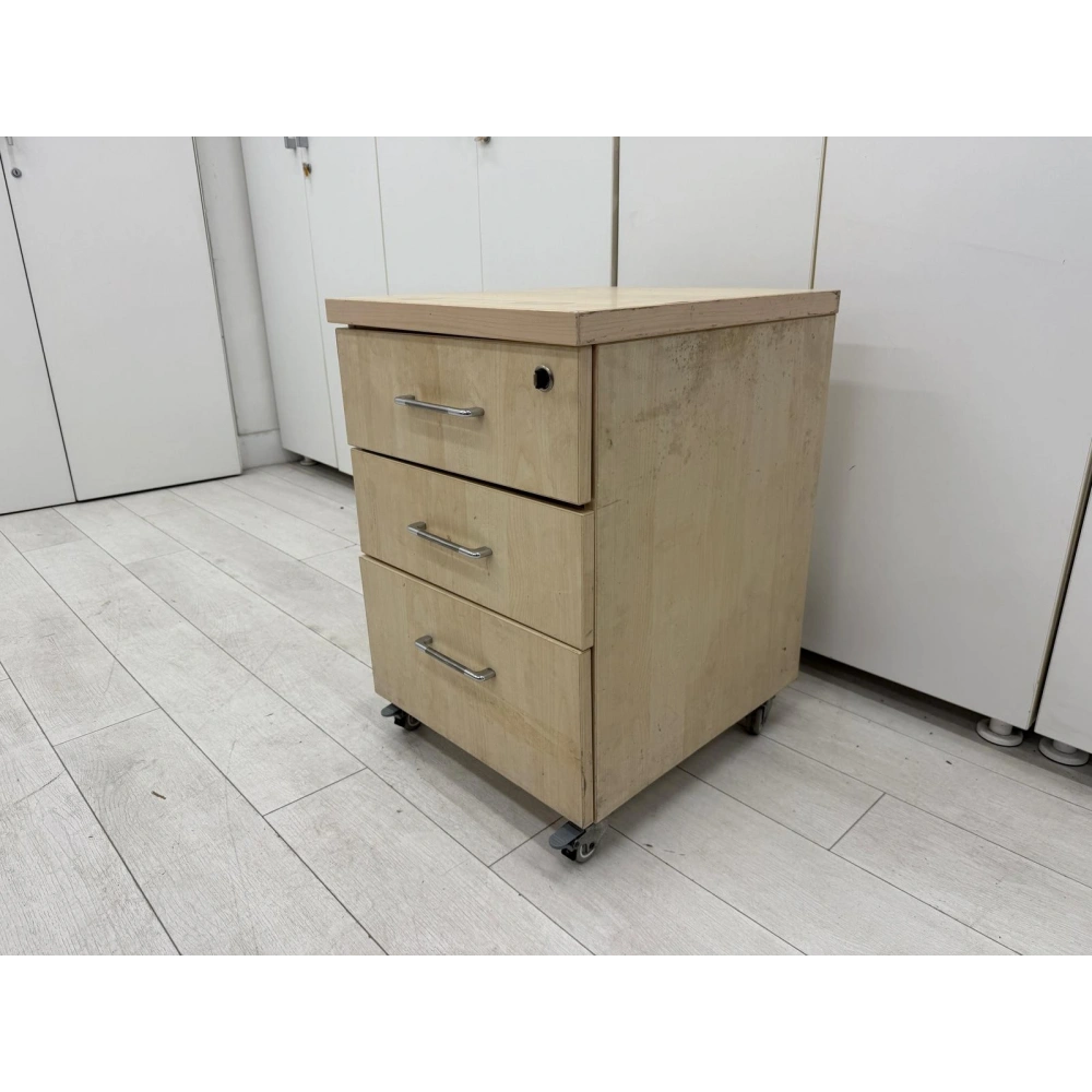 Ahşap 3 Çekmeceli Keson Akçaağaç Keson