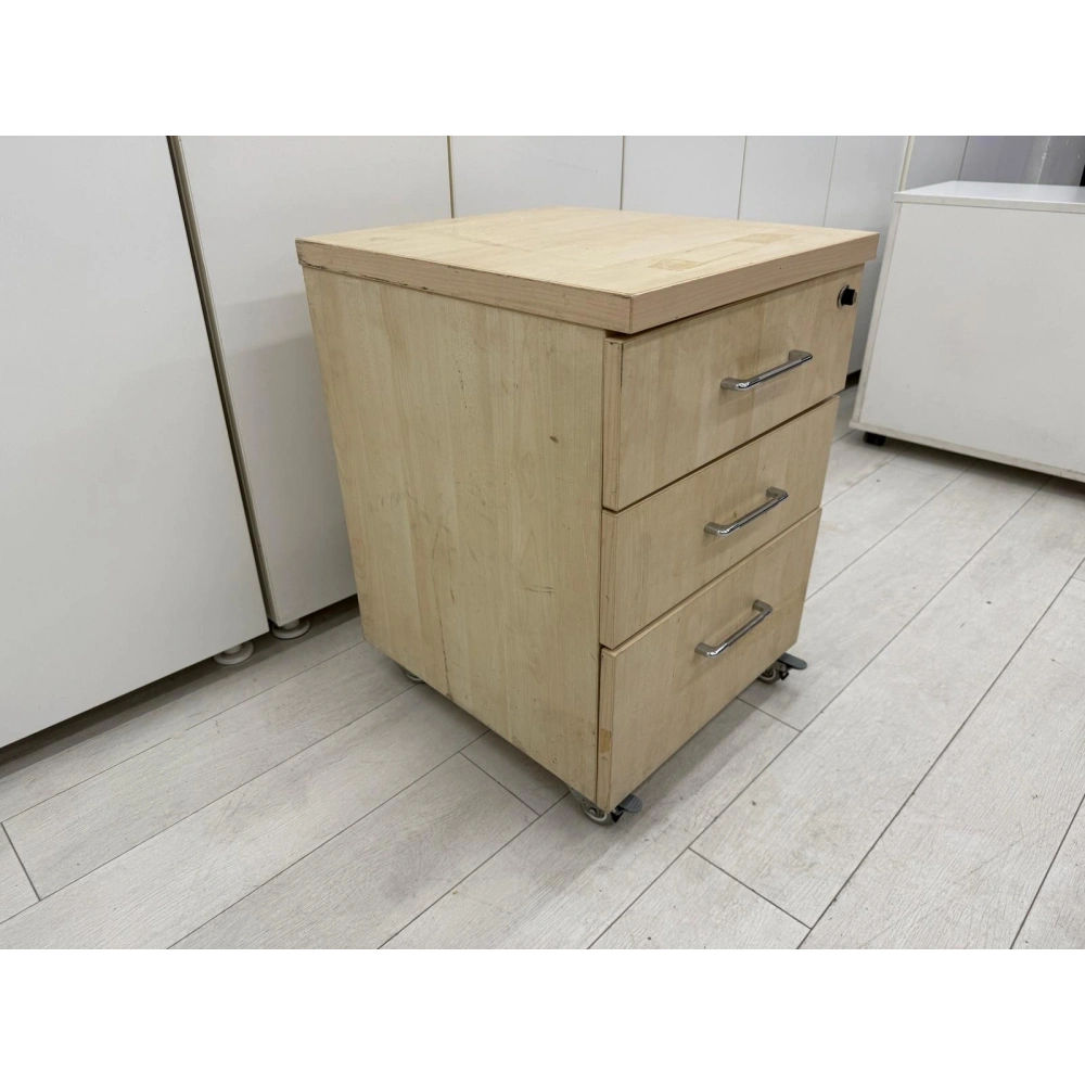 Ahşap 3 Çekmeceli Keson Akçaağaç Keson