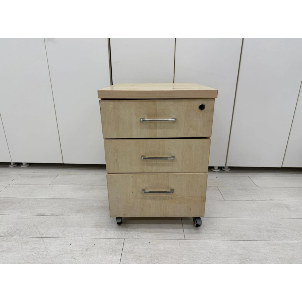 Ahşap 3 Çekmeceli Keson Akçaağaç Keson