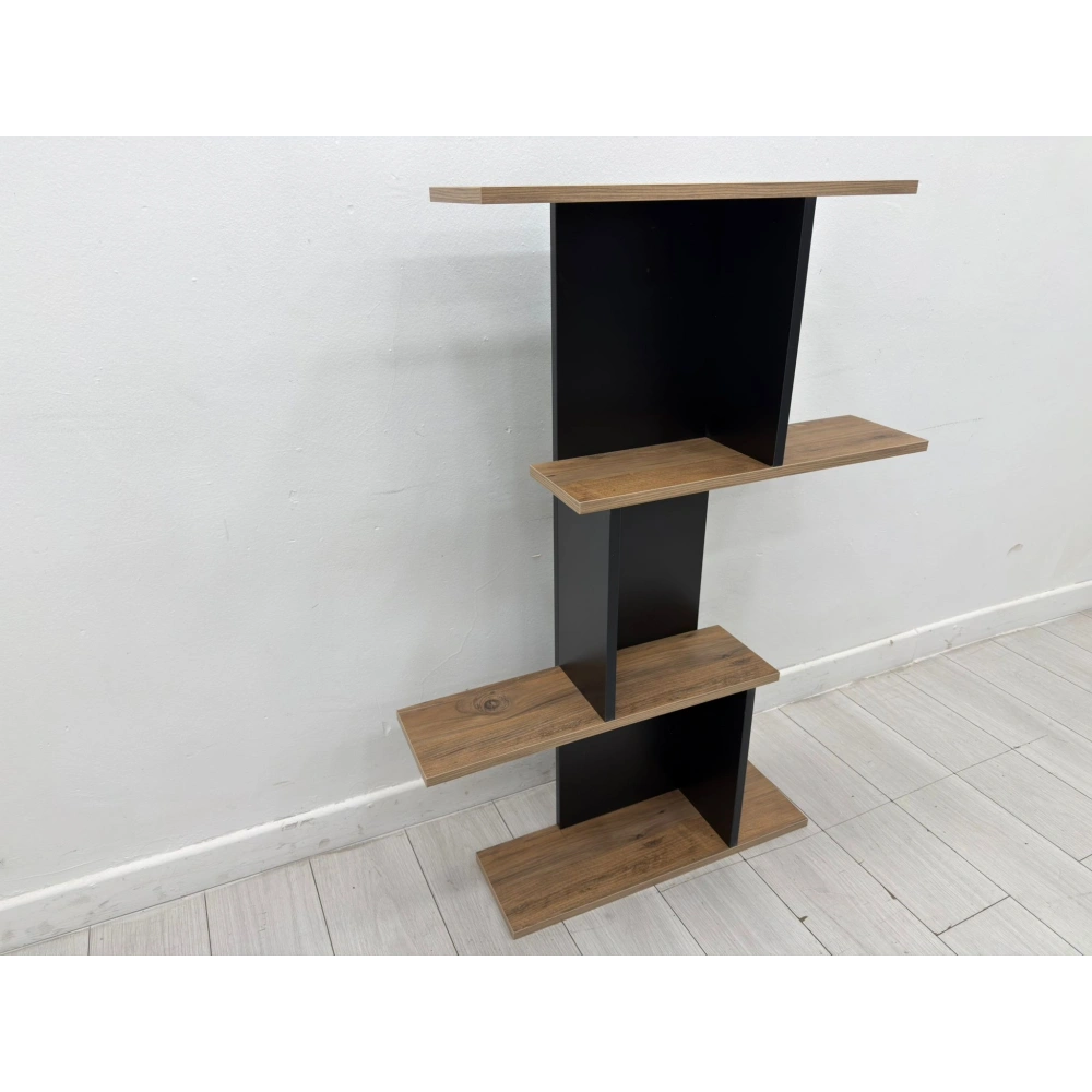 Ahşap Çoklu Raf Köşe Duvar Rafı