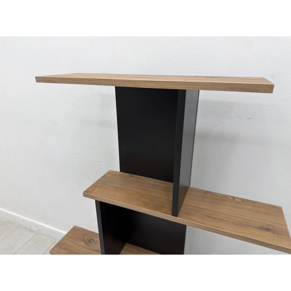 Ahşap Çoklu Raf Köşe Duvar Rafı