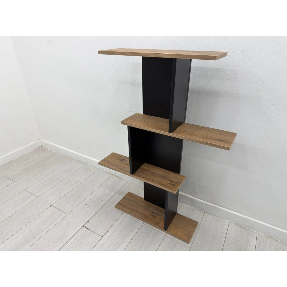 Ahşap Çoklu Raf Köşe Duvar Rafı