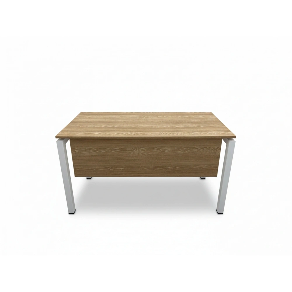 Ahşap Desenli Beyaz Ayak Çalışma Masası