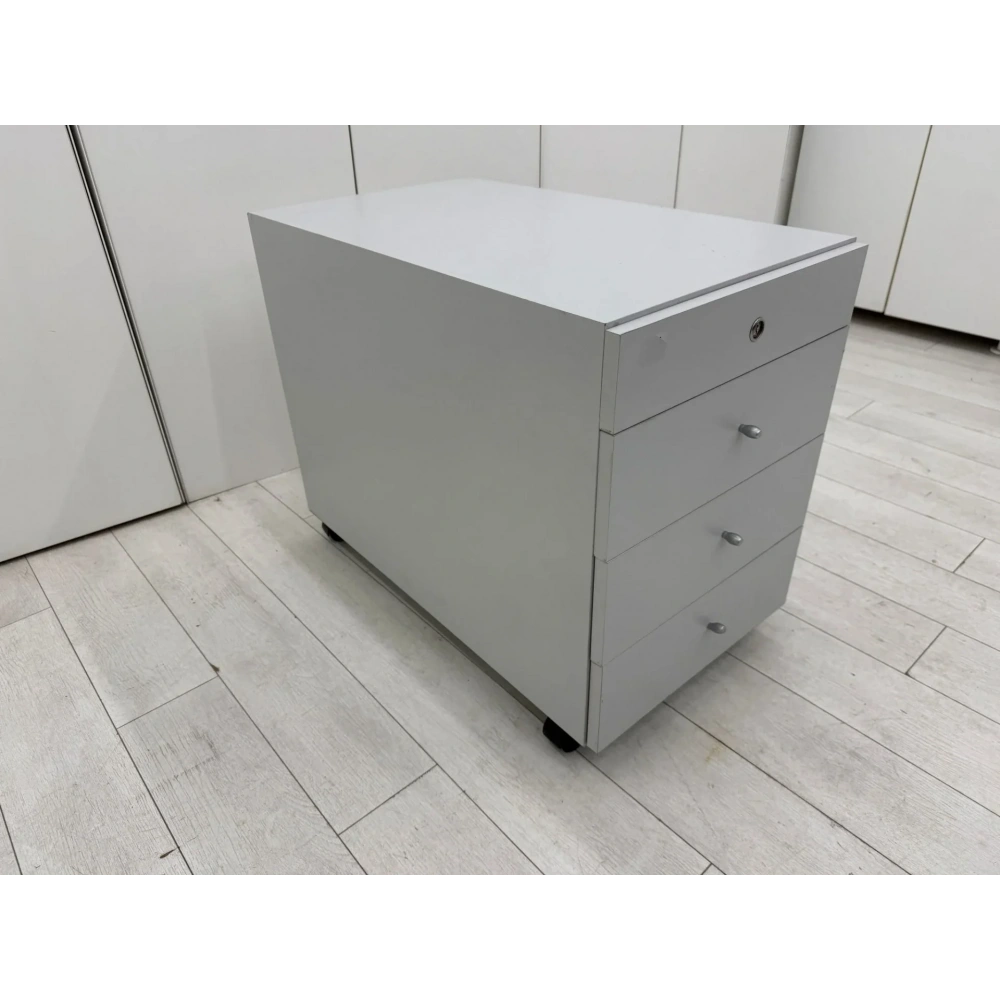 Ahşap Gri 4 Çekmeceli Uzun Keson - M3374