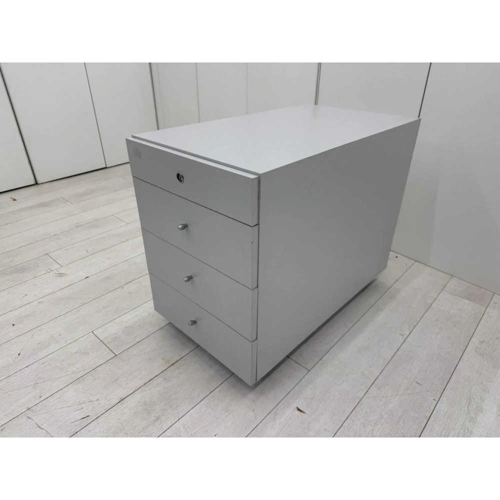 Ahşap Gri 4 Çekmeceli Uzun Keson - M3374