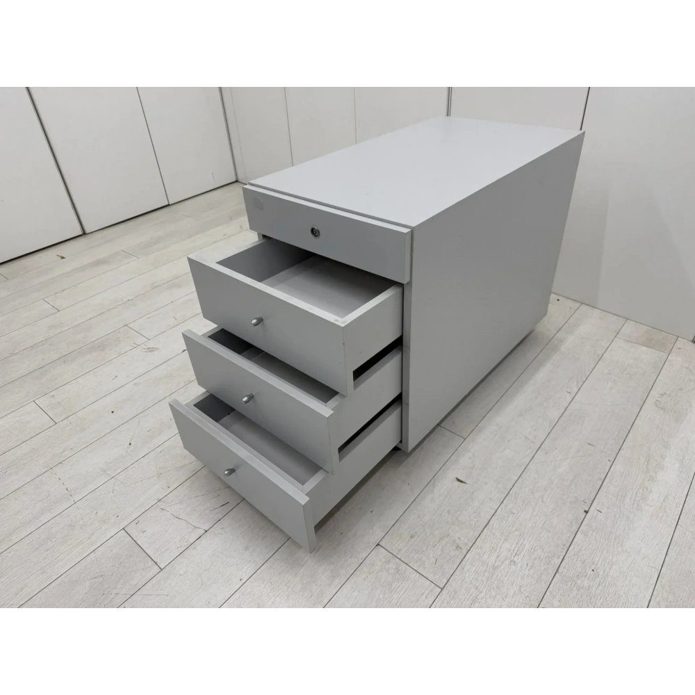 Ahşap Gri 4 Çekmeceli Uzun Keson - M3374