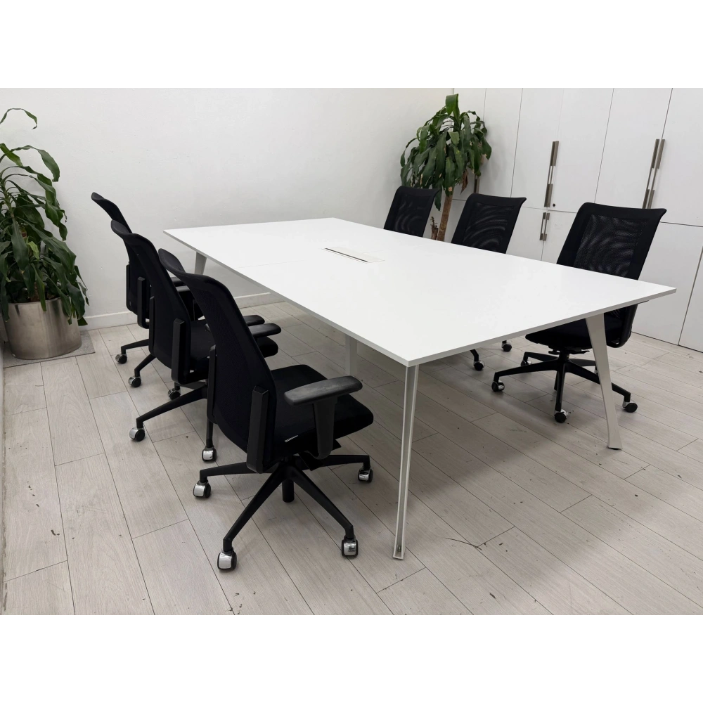 Beyaz Dataportlu 10 Kişilik Toplantı Masası