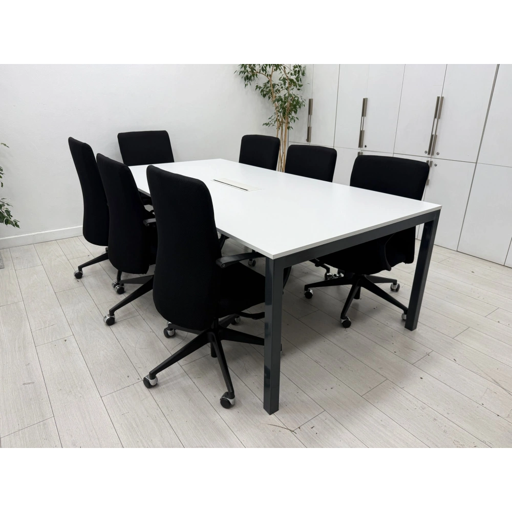 Beyaz Dataportlu 8 Kişilik Toplantı Masası