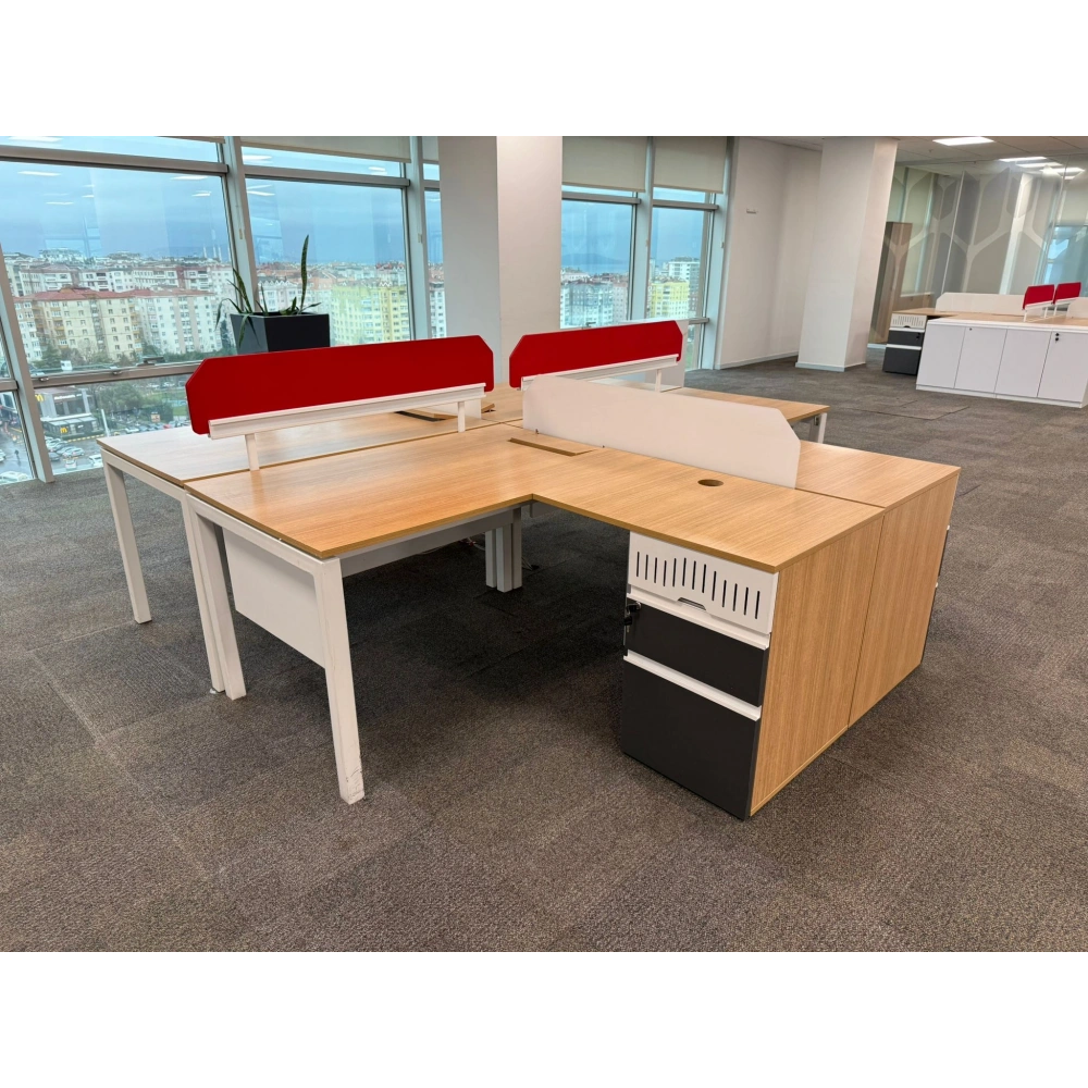 Bürotime 4lü Çoklu Çalışma Masası Workstation