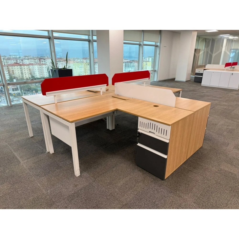 Bürotime 4lü Çoklu Çalışma Masası Workstation - M3215