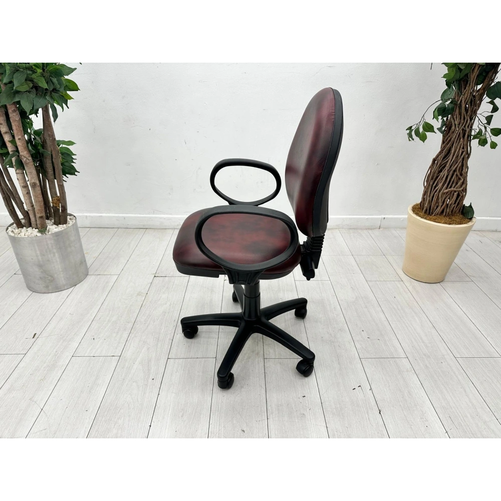 Çift Mekanizmalı Deri Çalışma Koltuğu