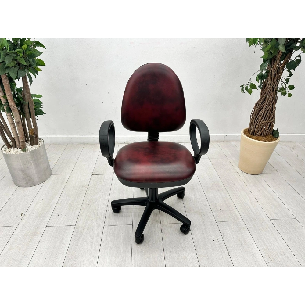 Çift Mekanizmalı Deri Çalışma Koltuğu