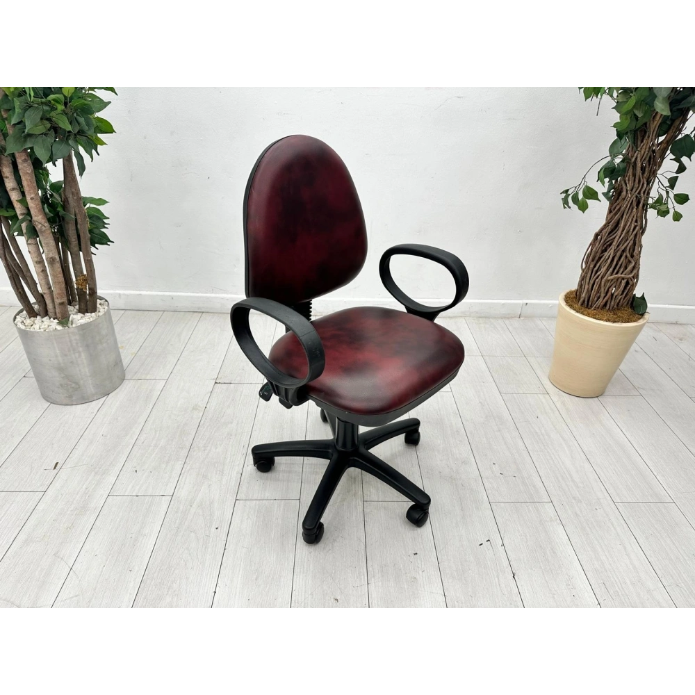 Çift Mekanizmalı Deri Çalışma Koltuğu