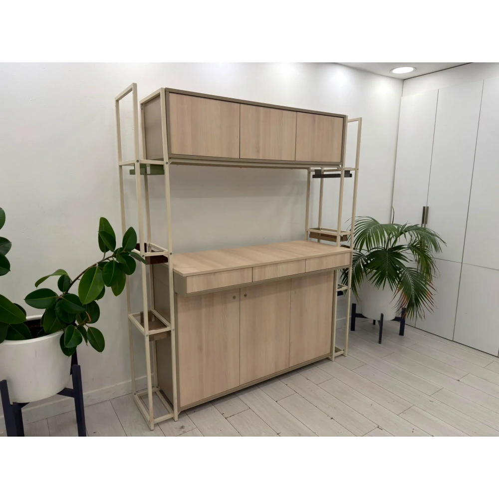 Çok Amaçlı Dolap - 6 Kapaklı 3 Çekmeceli Dolap - M4978