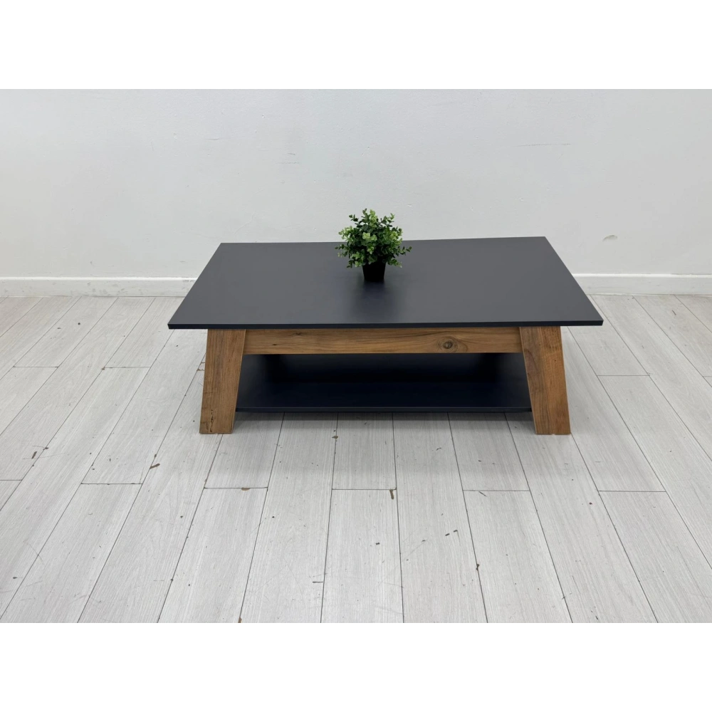 Dekoratif Antrasit Çift Katlı Orta Sehpa