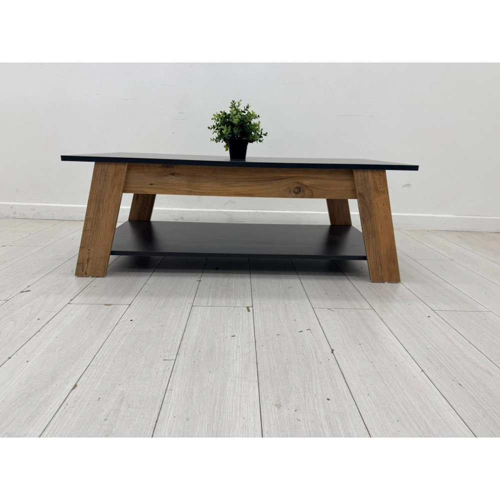 Dekoratif Antrasit Çift Katlı Orta Sehpa