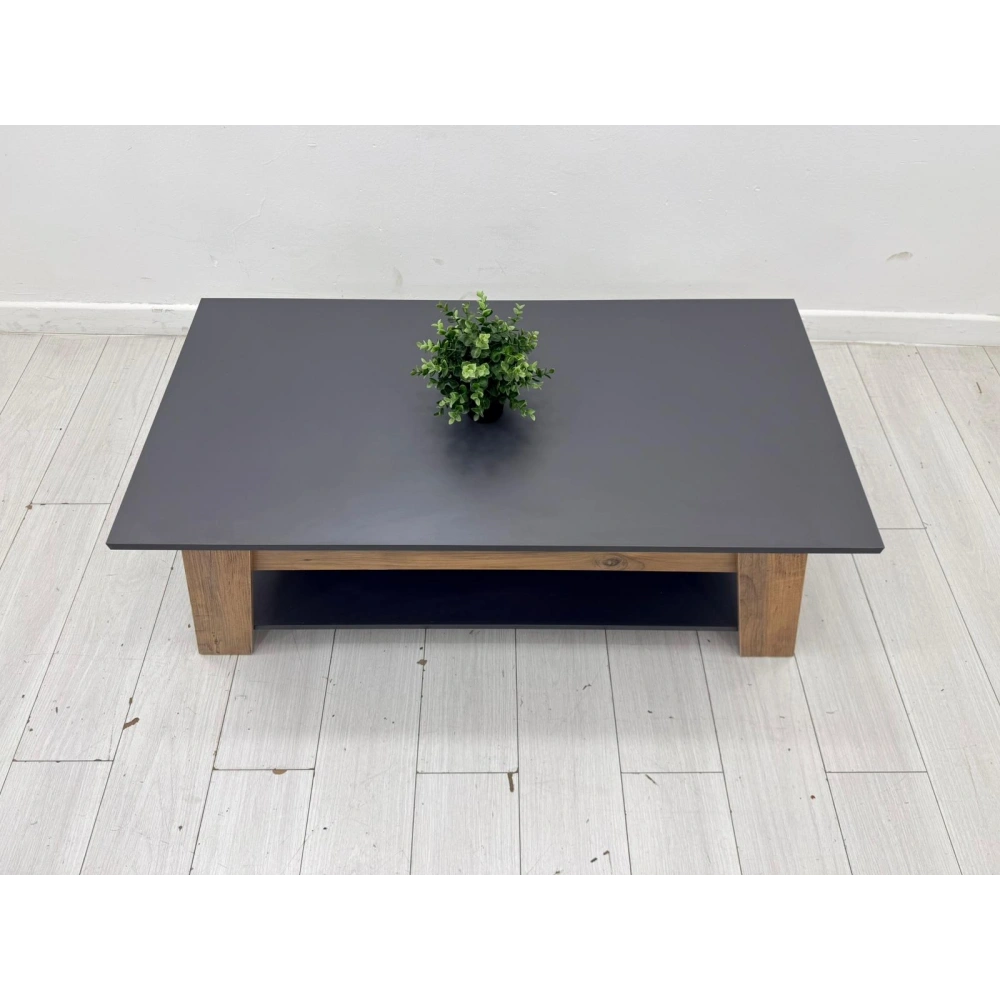 Dekoratif Antrasit Çift Katlı Orta Sehpa