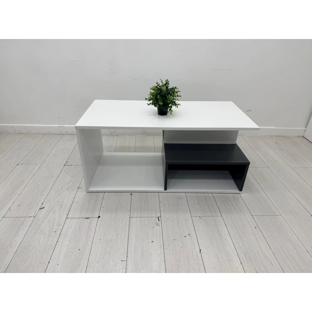 Dekoratif Beyaz Orta Sehpa 110*54*51