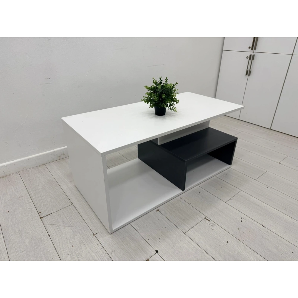 Dekoratif Beyaz Orta Sehpa 110*54*51