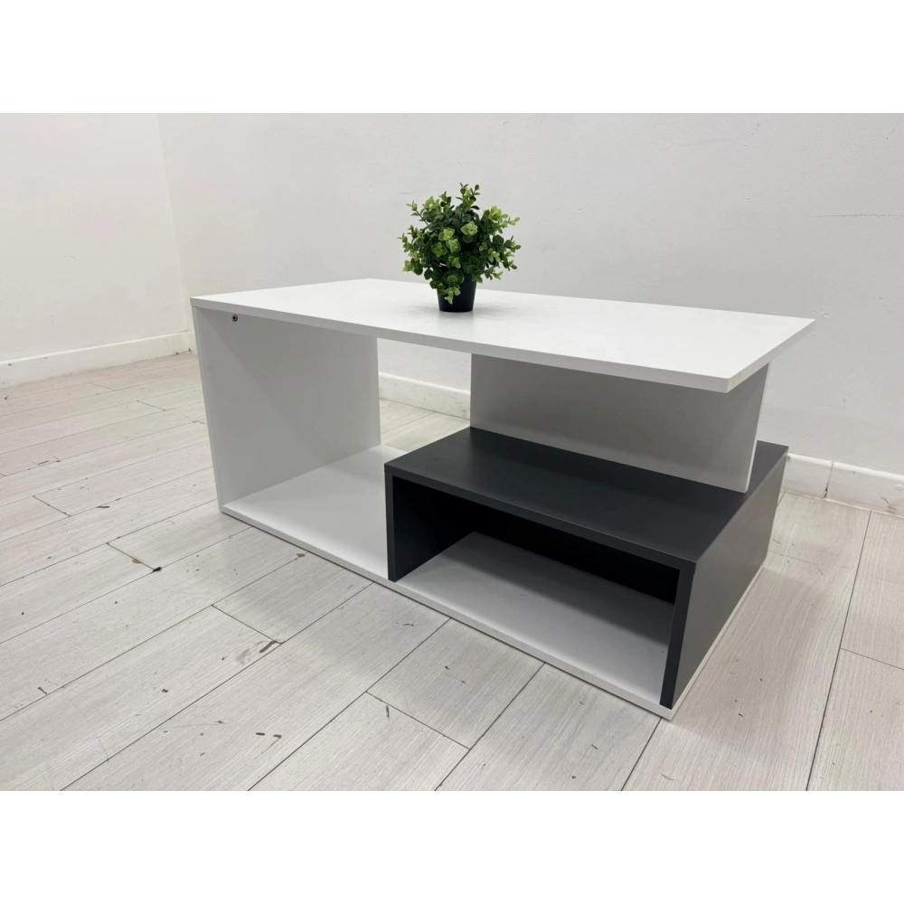 Dekoratif Beyaz Orta Sehpa 110*54*51