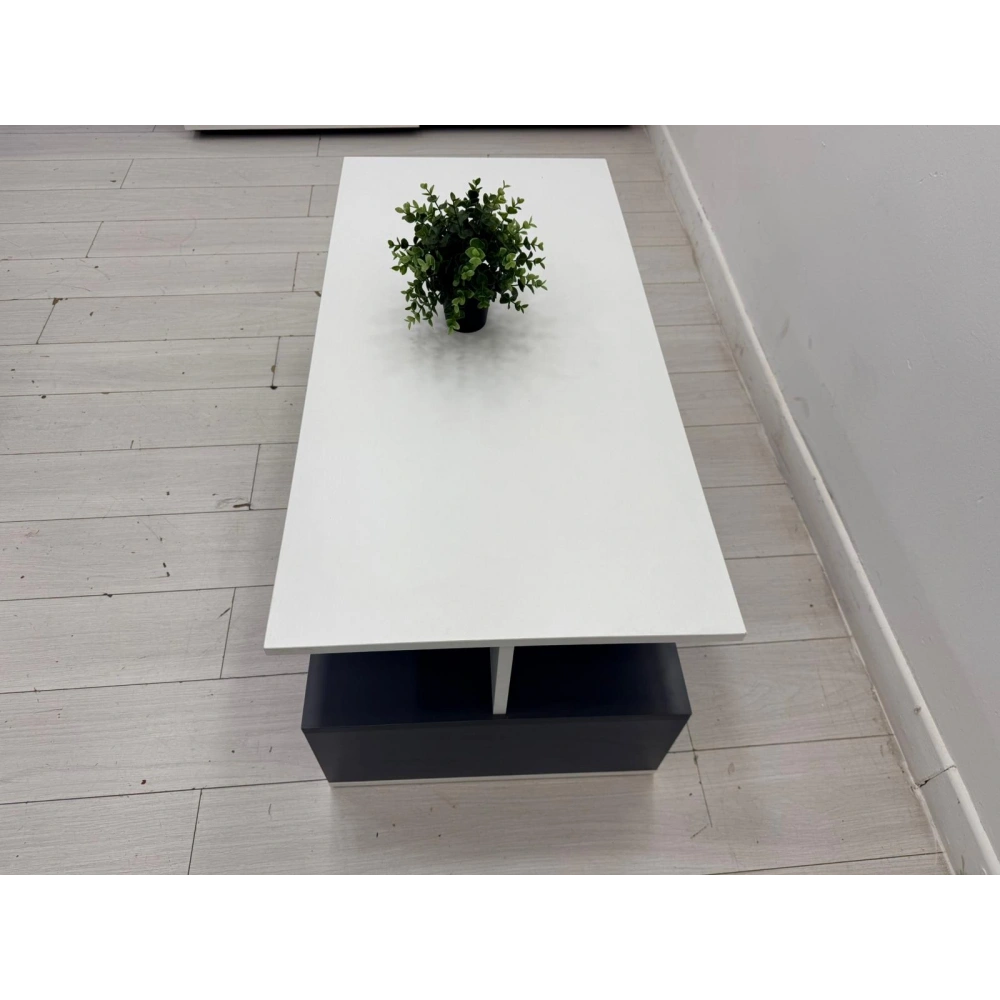 Dekoratif Beyaz Orta Sehpa 110*54*51