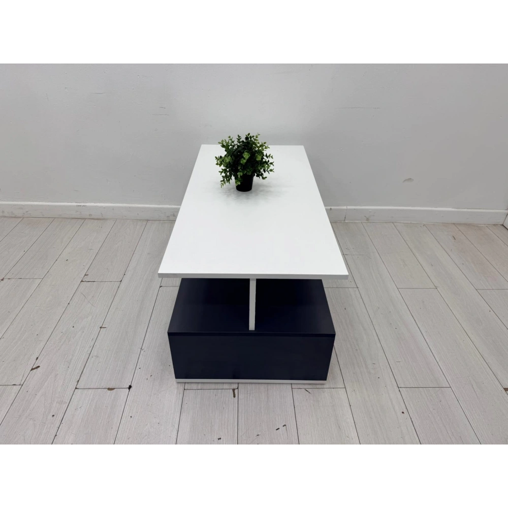 Dekoratif Beyaz Orta Sehpa 110*54*51