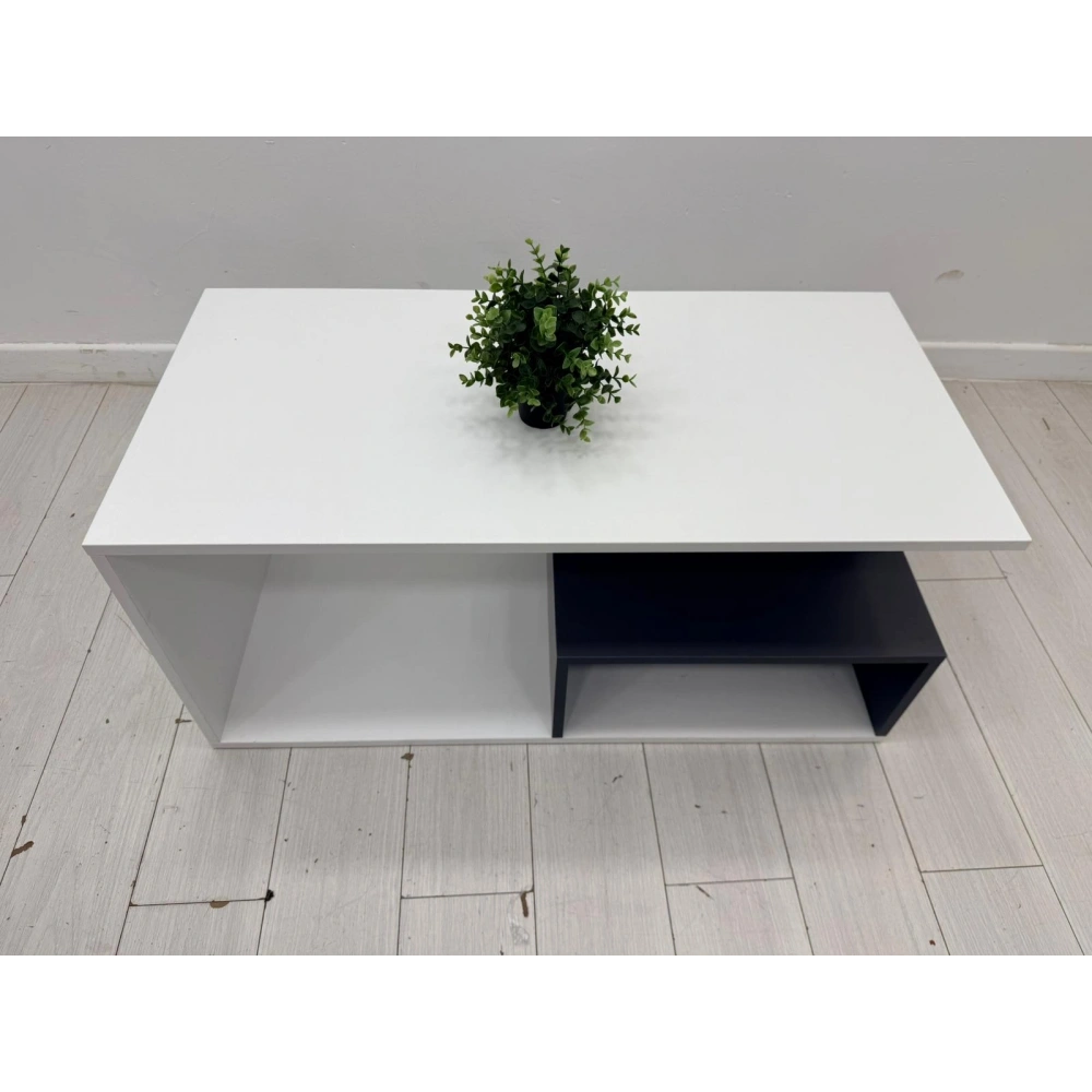 Dekoratif Beyaz Orta Sehpa 110*54*51