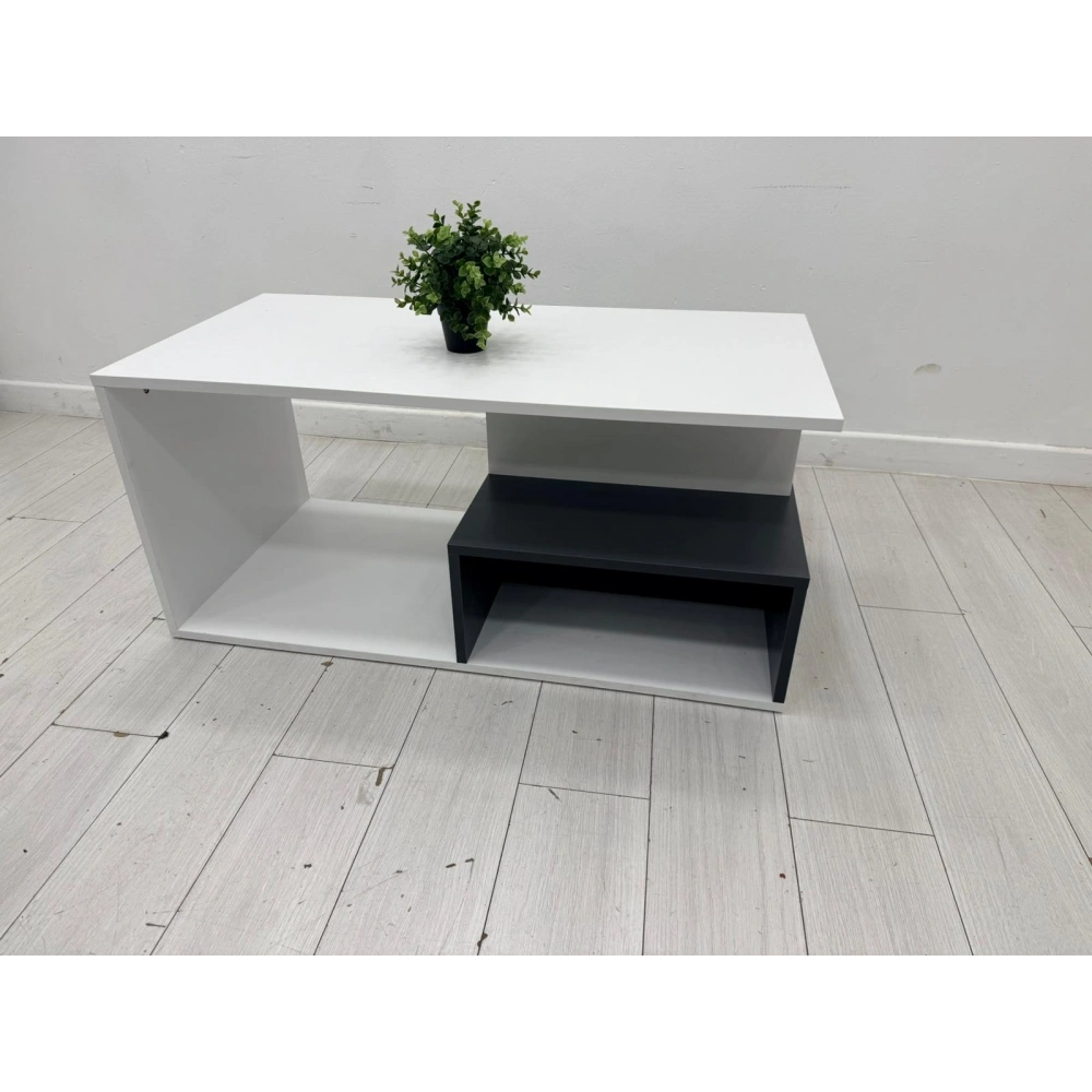 Dekoratif Beyaz Orta Sehpa 110*54*51