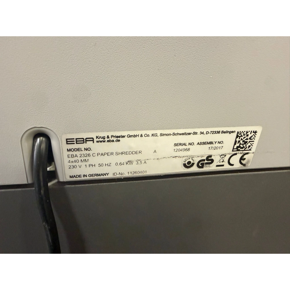 Eba 2326 C Professionel Kağıt Öğütücü Makinesi