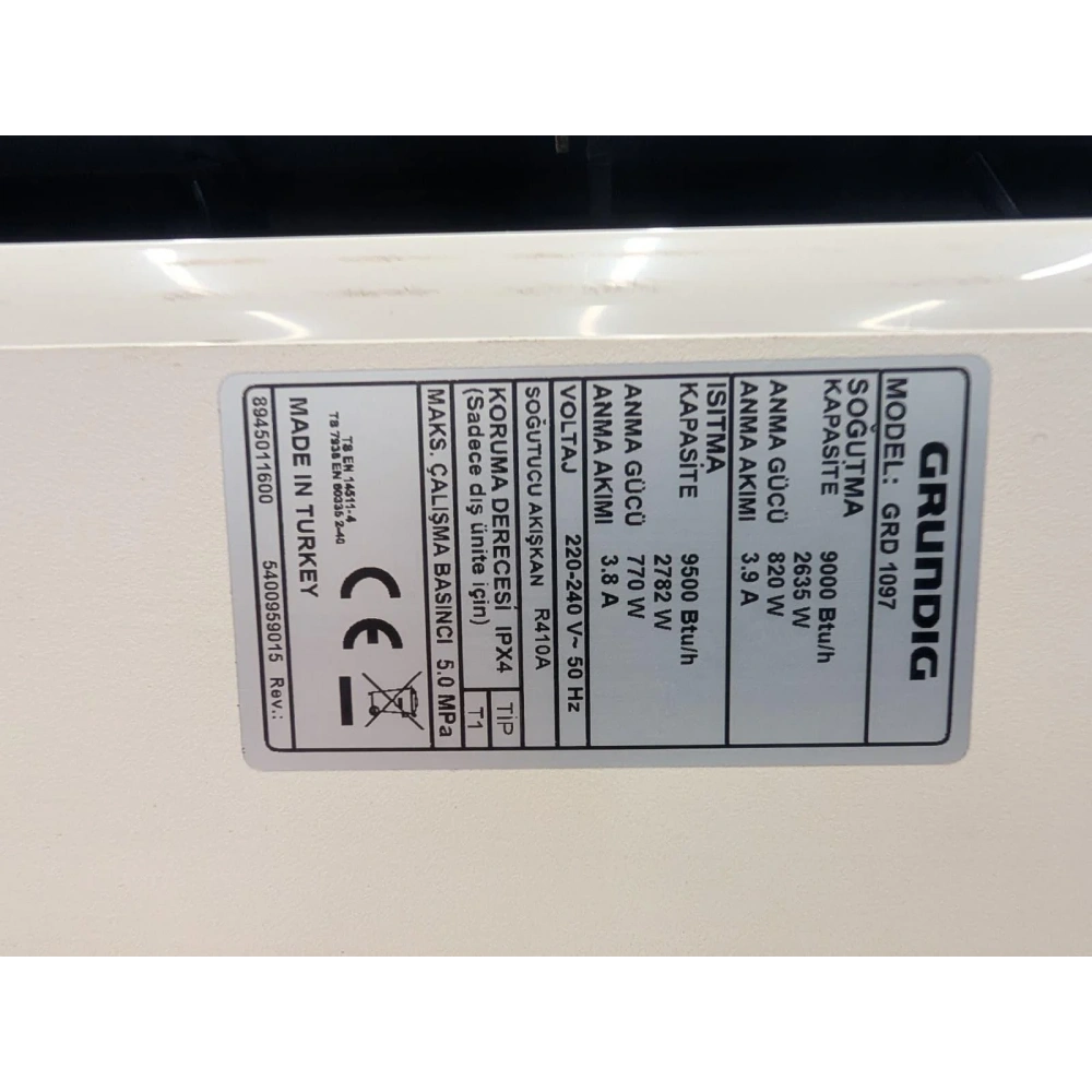 Grundıg 9.000 BTU Duvar Tipi Klima On/Off - M4971
