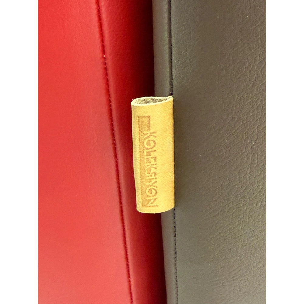 Koleksiyon Marka Deri Dilim Puf Yuvarlak Bekleme