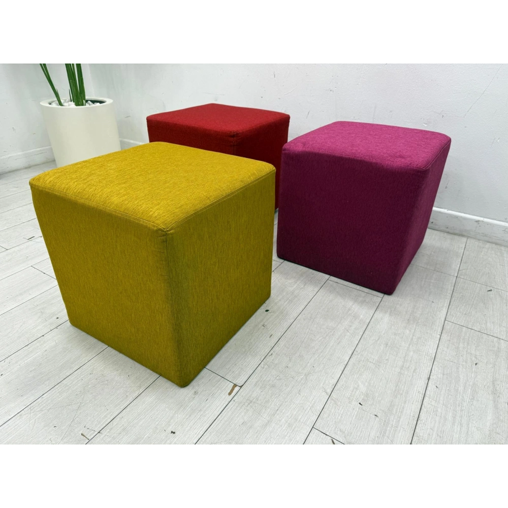 Kumaş Renkli Kare Puf Ofis Pufları Puf