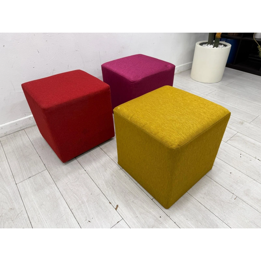 Kumaş Renkli Kare Puf Ofis Pufları Puf