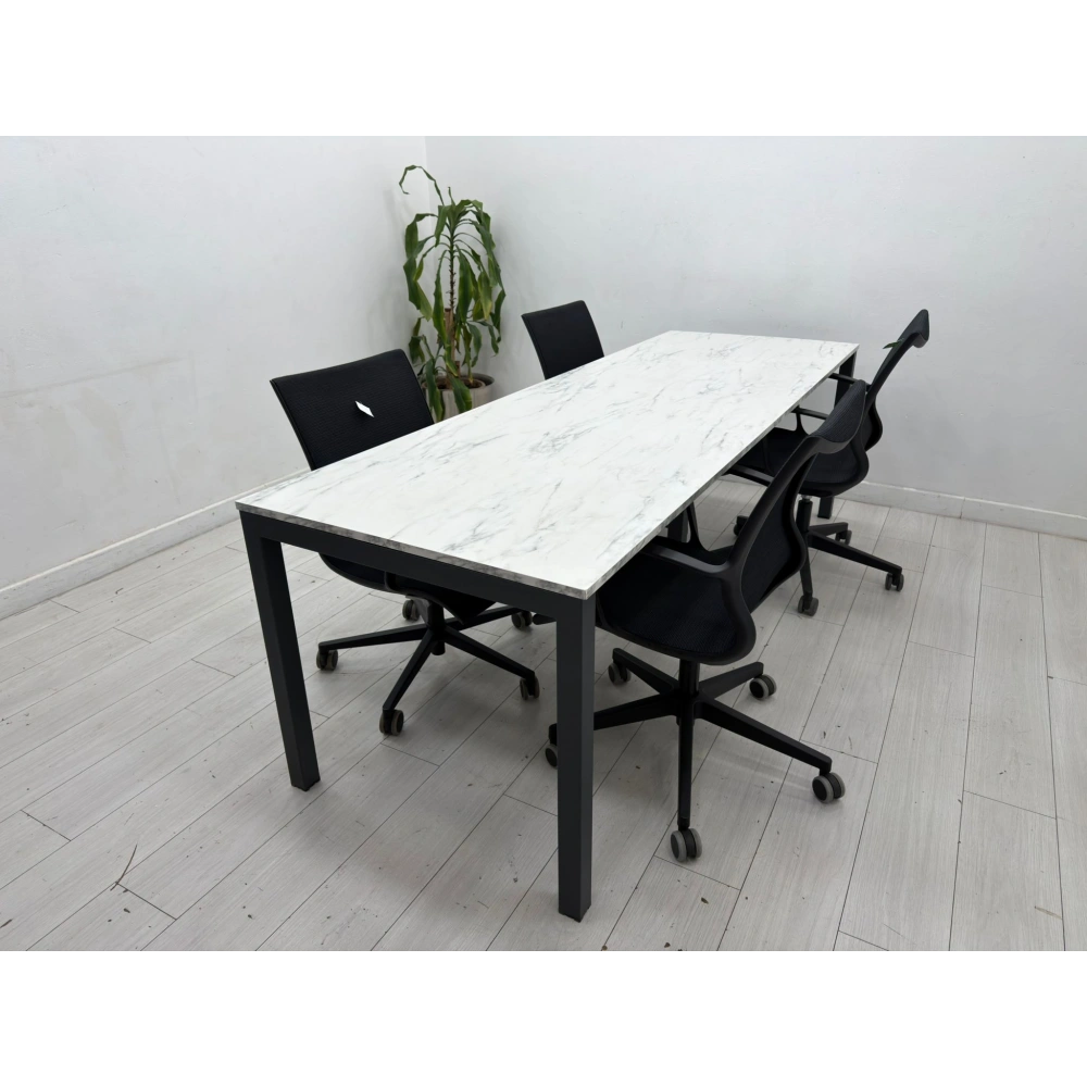 Mermer Görünümlü 8 Kişilik Toplantı Masası