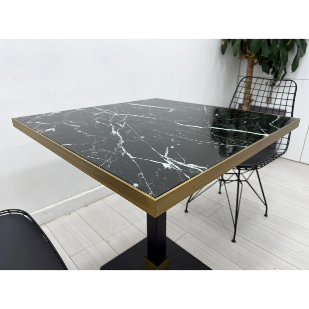 Mermer Görünümlü Cafe Kare Masa Dış Mekan Masası
