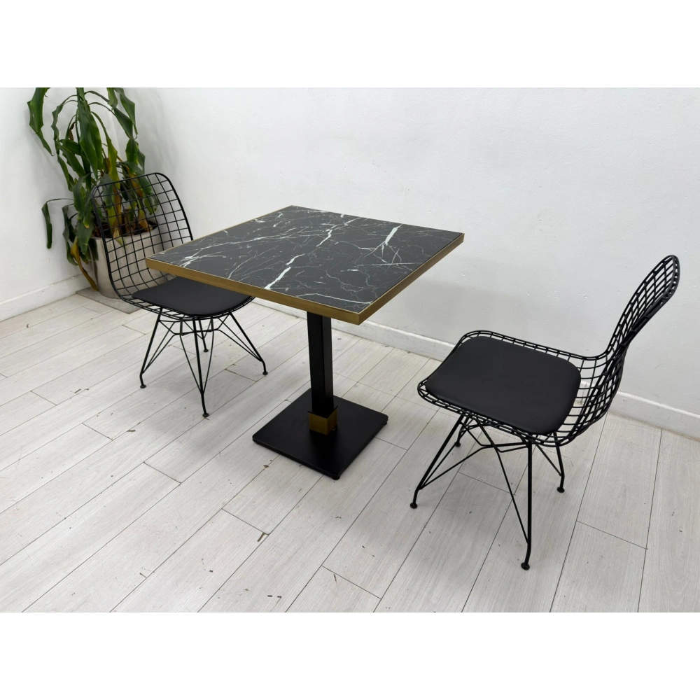 Mermer Görünümlü Cafe Kare Masa Dış Mekan Masası