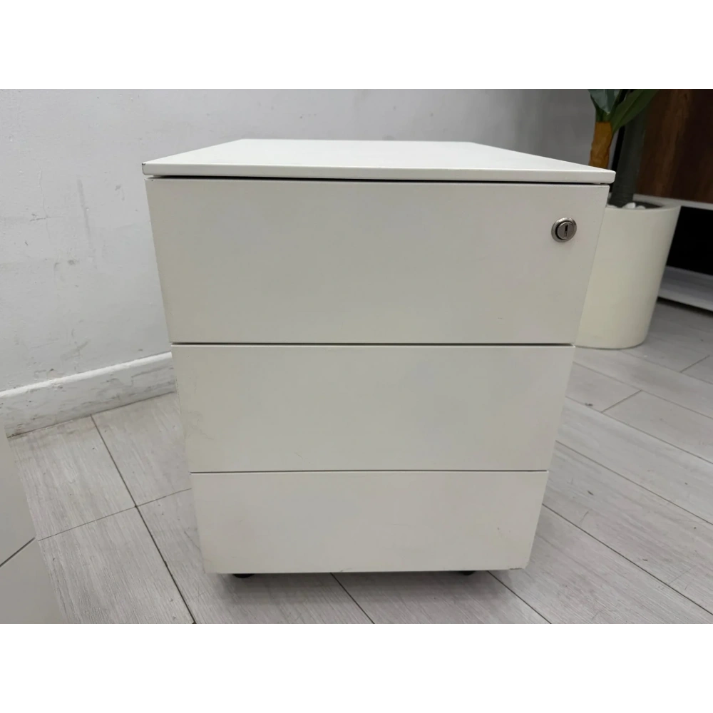 NURUS 3 ÇEKMECELİ METAL BEYAZ KESON - M3010